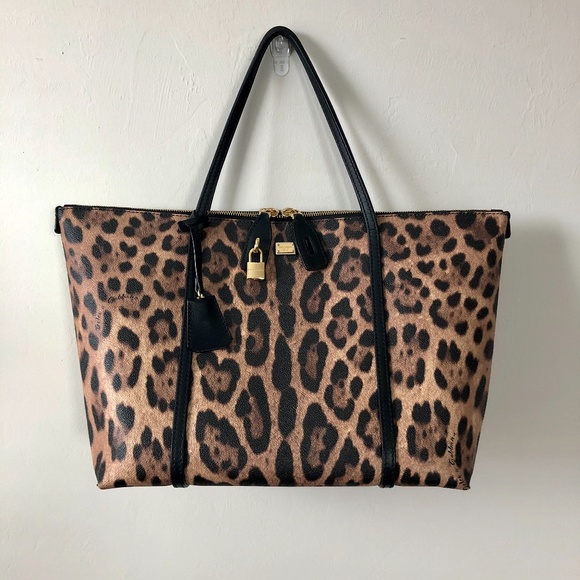 Dolce & Gabbana Handbags - Dolce & Gabbana Escape Leopard-Print Zip Tote Bag